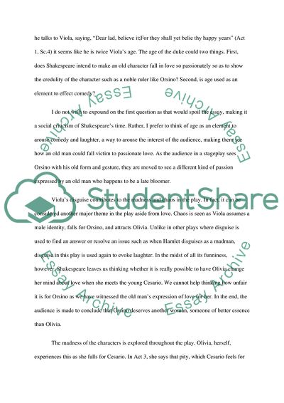 Madness, Chaos, and Laughter in Shakespeares Twelfth Night