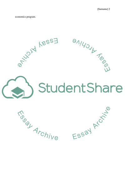 Why I Want to Graduate Economics Program