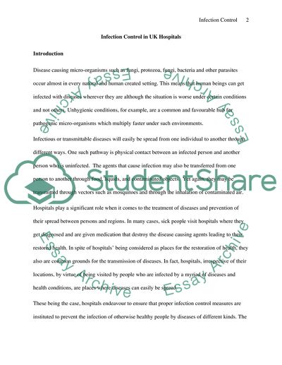 Infection Control in Hospitals: Problems and Solutions