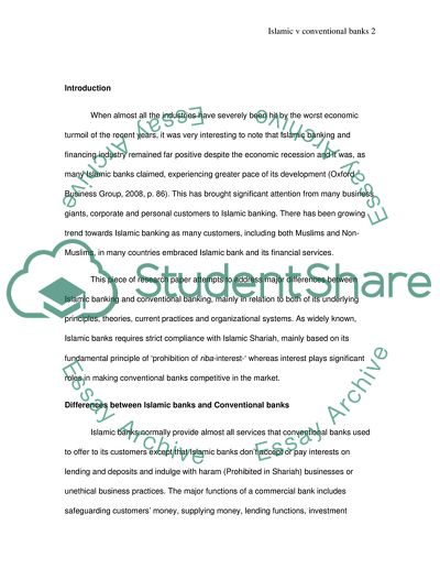 Islamic Banking vs. Conventional Banking