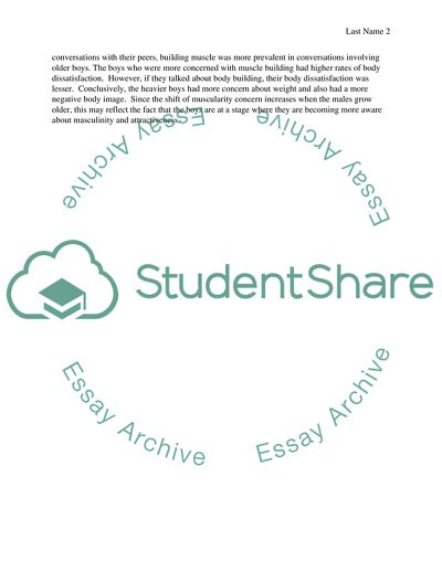 Adolescent Boys and Body Image: Weight and Muscular Concerns as Dual Pathways to Body Dissatisfaction