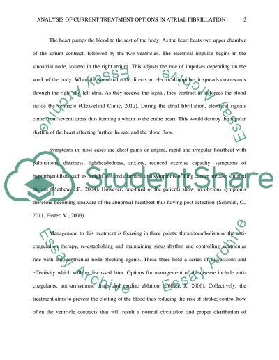 Analysis of Current Treatment Options in Atrial Fibrillation