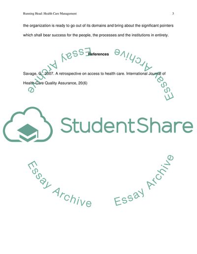 Health Care Managmeant