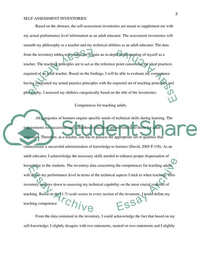 Self-Assessment Inventories