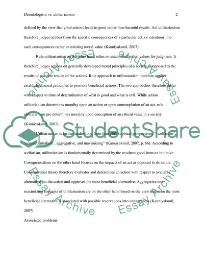 Deontologism vs. Utilitarianism