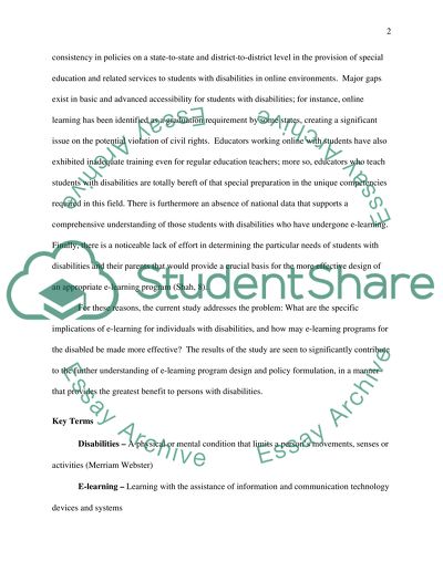 The E-Learning System and Student with Disabilities