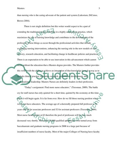 Masters Level Education for Nurses