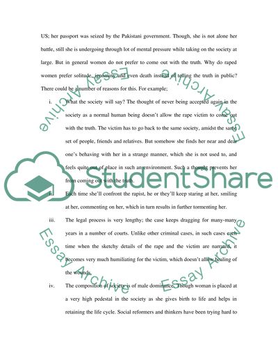 The Mental Agony of a Rape Victim