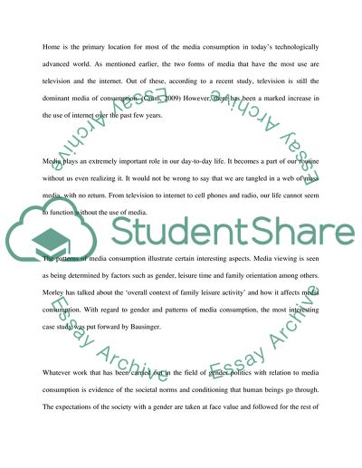Media Consumption in the Home Environment and Media Consumption in other Contexts