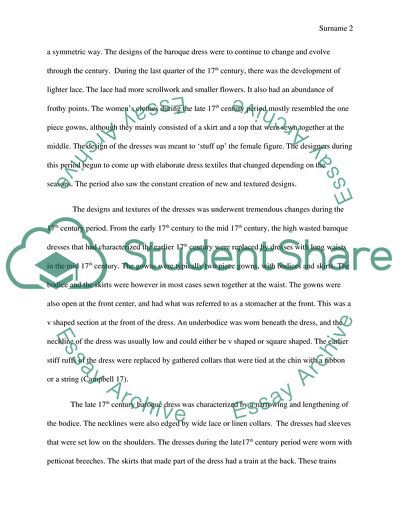 17th century baroque dress