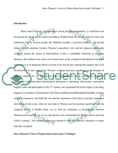 Does Thoreaus Views of Nature Stem from Lockes Writings