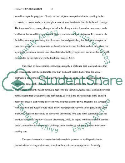 Economic Impacts on the Health Care System