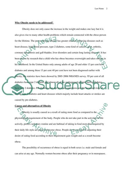 Obesity as a Public Problem