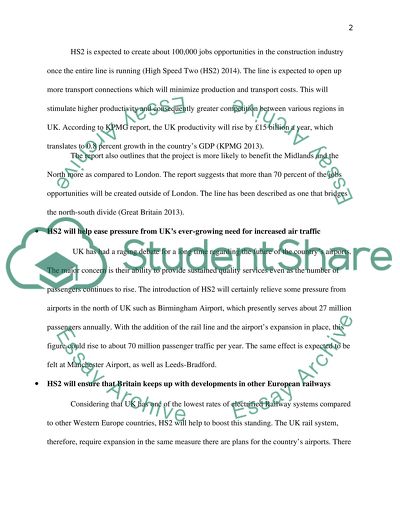 Arguments For and Against High Speed 2 Rail