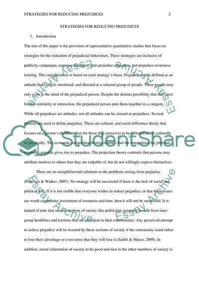 Strategies for Reducing Prejudices