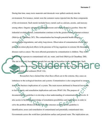 Guideline for Contaminated Site Remediation