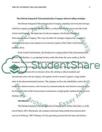 The Du Internet Selling Company