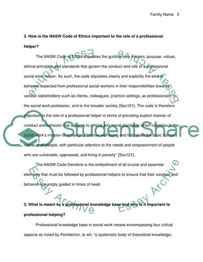 Personal/Professional Helping Paper