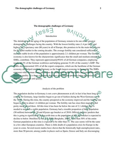 The Demographic Challenges of Germany and Theit Impact on Economy