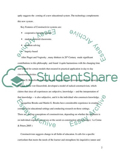 Teaching And Learning Of Constructivist