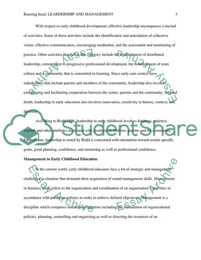 The Significance of Leadership and Management in Childhood