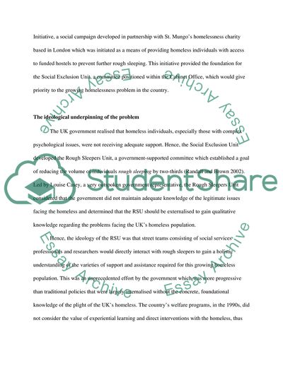 The Rough Sleepers Initiative