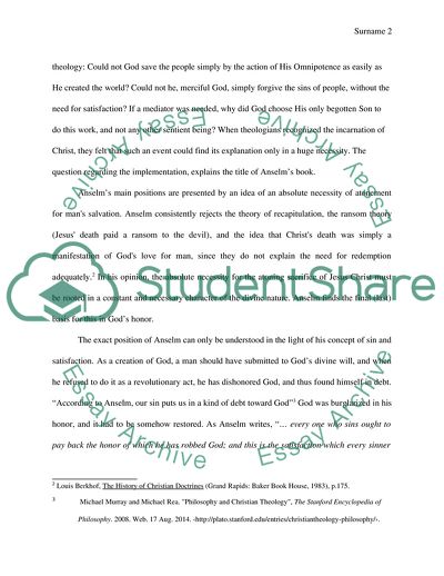 Anselms Theory of Atonement