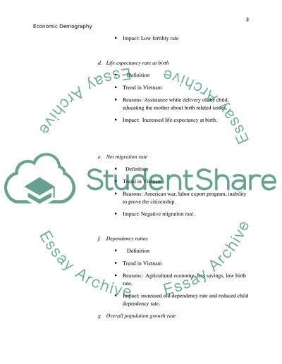 Economic Demographic: A overview of fertility, mortality, migration, and dependency in Vietnam