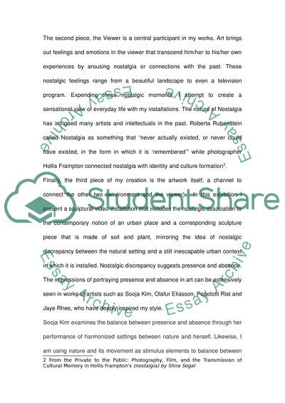 Presence and absence artist statement