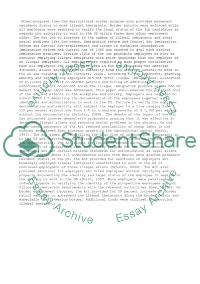 Immigration Reform and Control Act