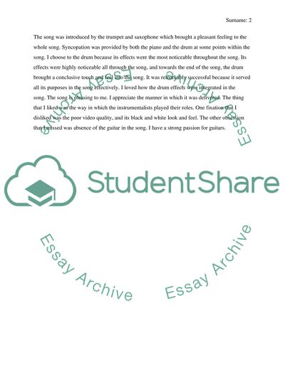 SHORT LISTENING ASSIGNMENT FORMAT