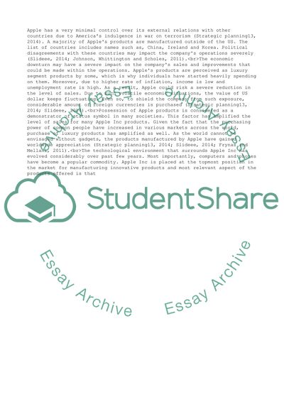 Environment Analysis of Apple Inc