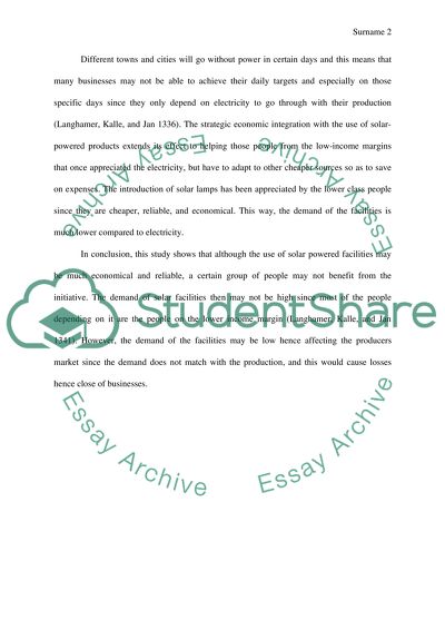 Development of Solar Lamps Instead of Using Electricity