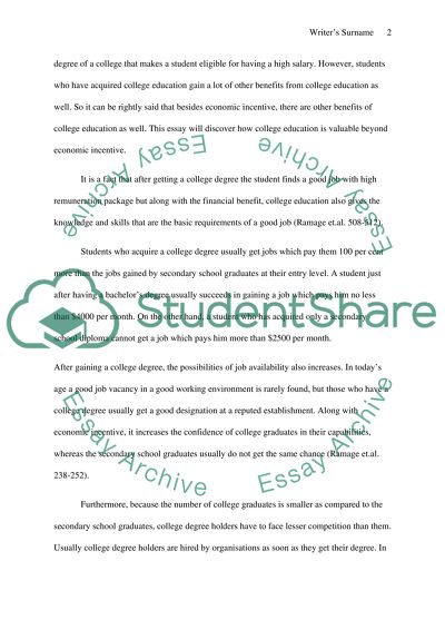 Is college education valuable beyond economic incentive