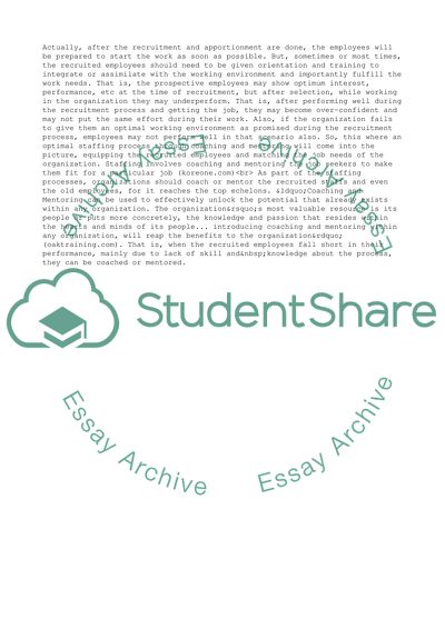 Staffing Process in Organizations