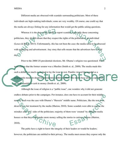 Media: Scandals Surrounding Politicians