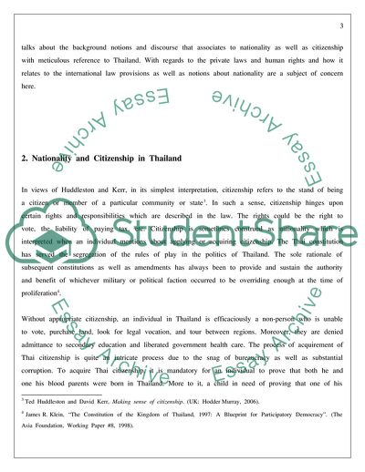 Citizenship in Thailand: Who Belongs