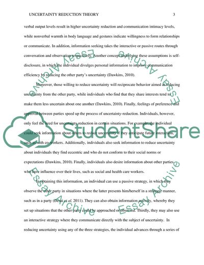 Uncertainty Reduction Theory