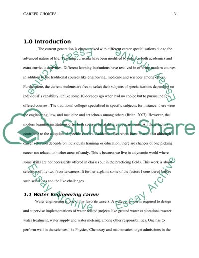 Water Engineering Career