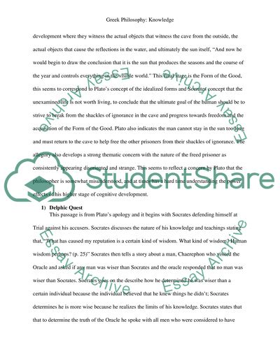 Analysis of the Allegory Of The Cave, Delphic Quest, and Aristotles On The Soul