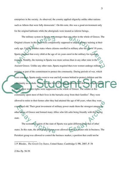How Different Was Sparta From Other Greek States Essay How Different Was Sparta From Other Greek States