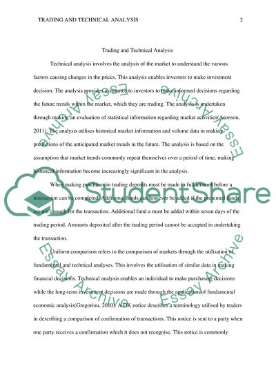 Trading and Technical Analysis