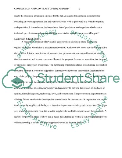 Comparison and Contrast of RFQ and RFP