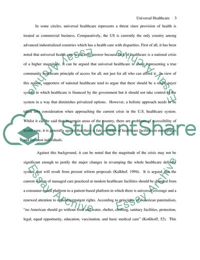 The Universal Healthcare