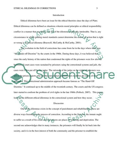 Ethical Dilemmas in the Correctional System