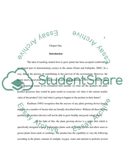 The Overview of Educational Plant Growing Device