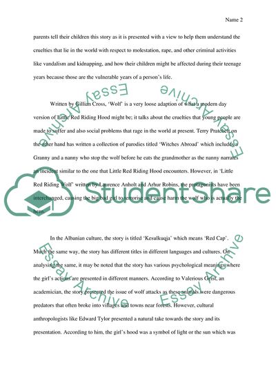 Little Red Riding Hood Presented In Different Cultures