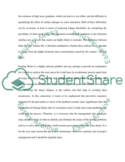 Mechanism of Fretting Fatigue and Methods by Which This Mode of Mechanical Failure Might be Avoided
