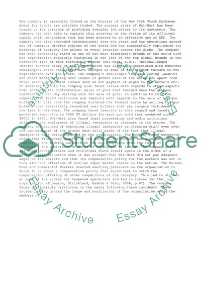 Wal-Mart Stores Inc. in 2008: Managements Initiatives to Transform the Company and Curtail Wal-Mart Bashing