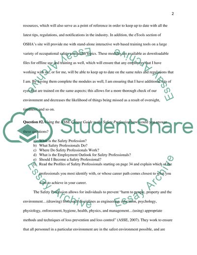 Safety Legislation Writing Project 2